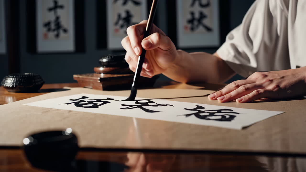 Practicing Chinese Calligraphy