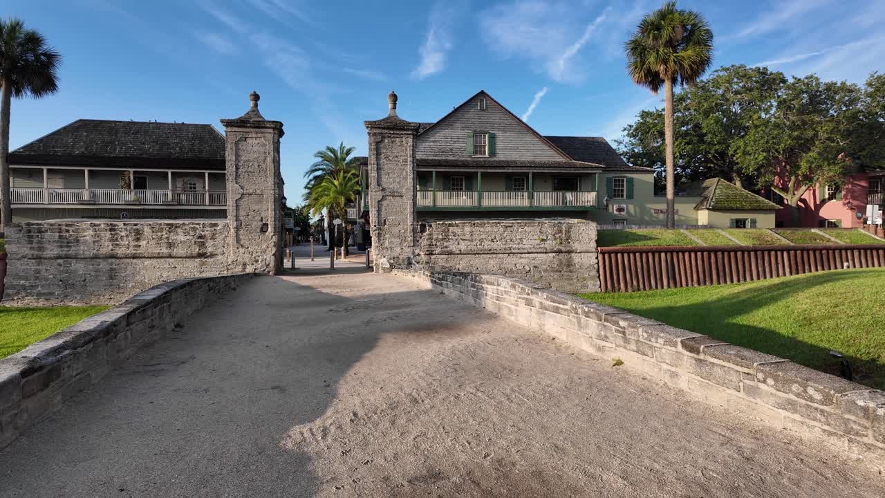 Spanish Colonial gates leading to the historic section of St Augustine Floria