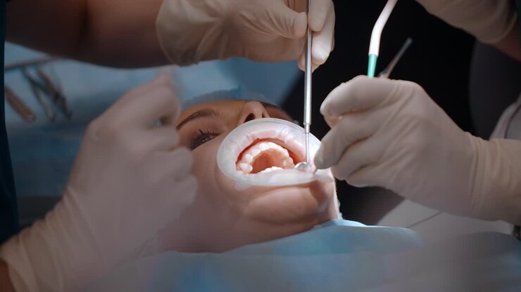 Procedura dentale in corso