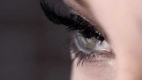 close-up of woman's eye with glamorous makeup