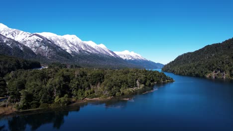 calmness and beauty of argentina nature, aerial ascend view