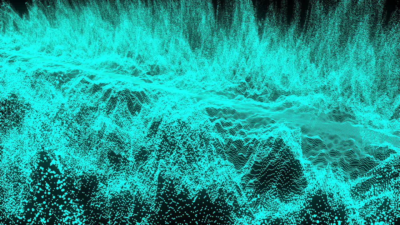 Animation of blue waves on black background