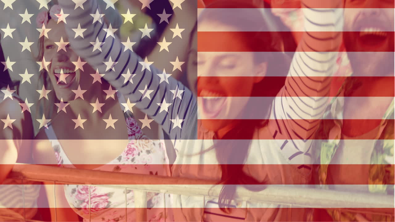 페스티벌에서 재미를 느끼는 소녀