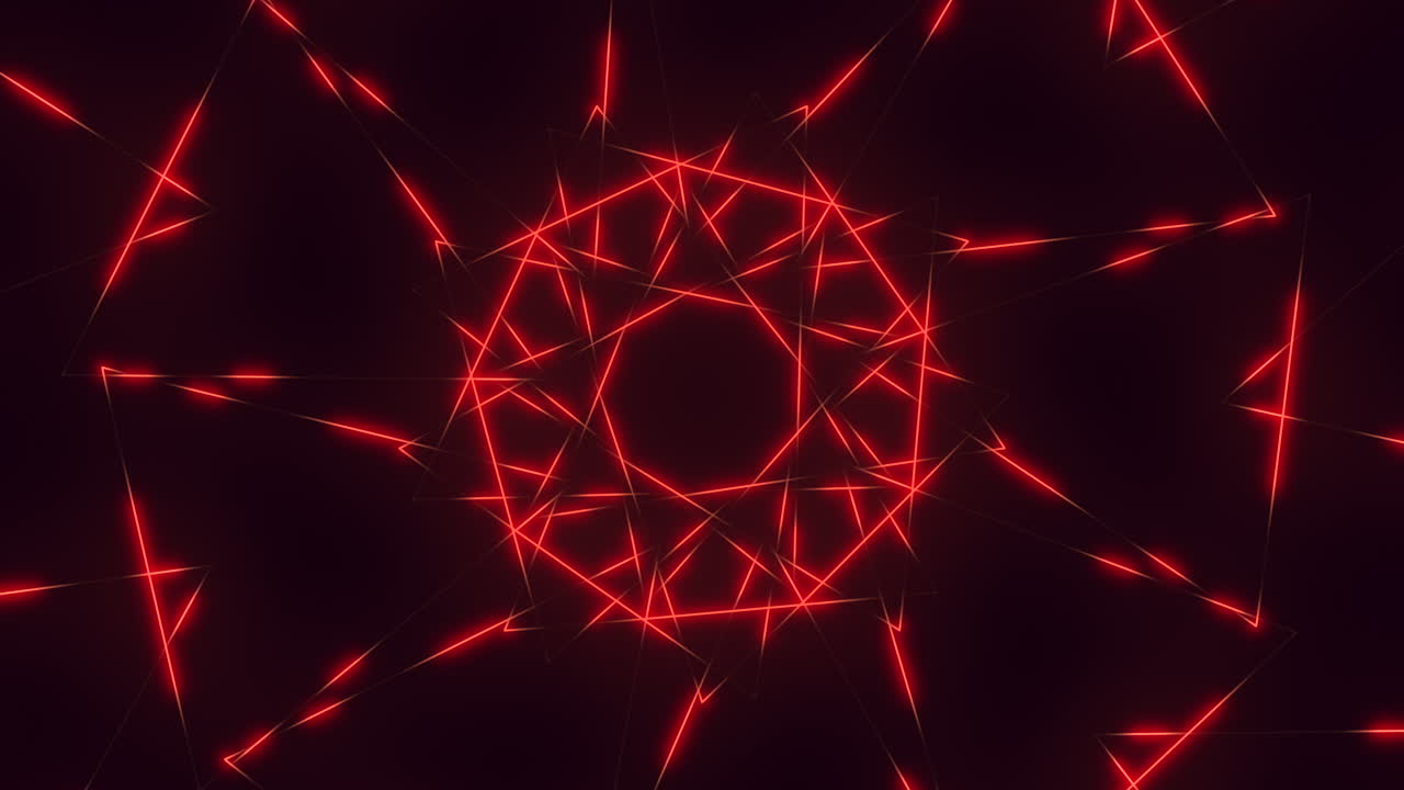 estrella radiante líneas rojas brillantes iluminan el patrón