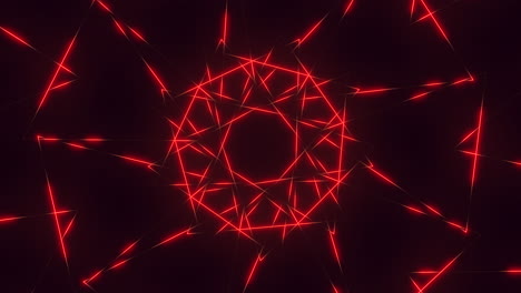 radiant star glowing red lines illuminate pattern