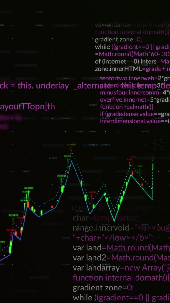 Animation of data processing on black background