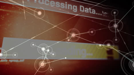 animation of network of connections over data processing