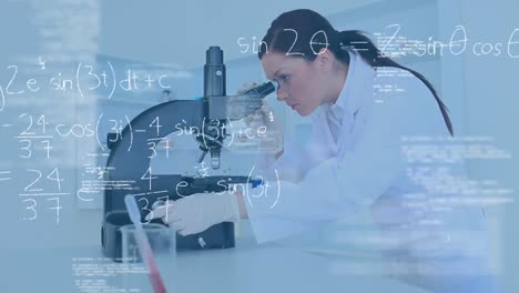 Scientist-looking-into-a-microscope-with-equations