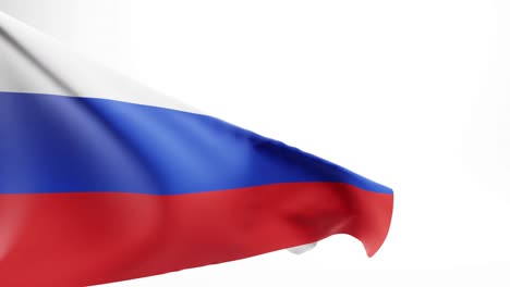 waving flag of russian federation against white background