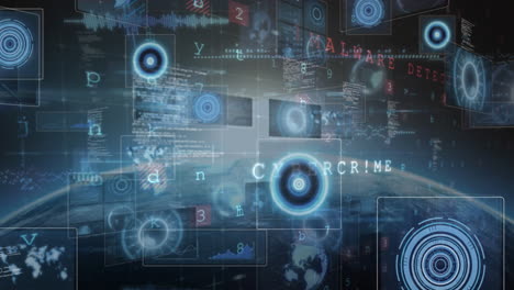 animación del procesamiento de datos en todo el mundo
