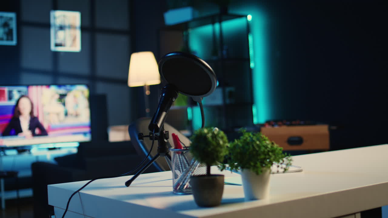 Prázdné domácí studio s nahrávacími zařízeními