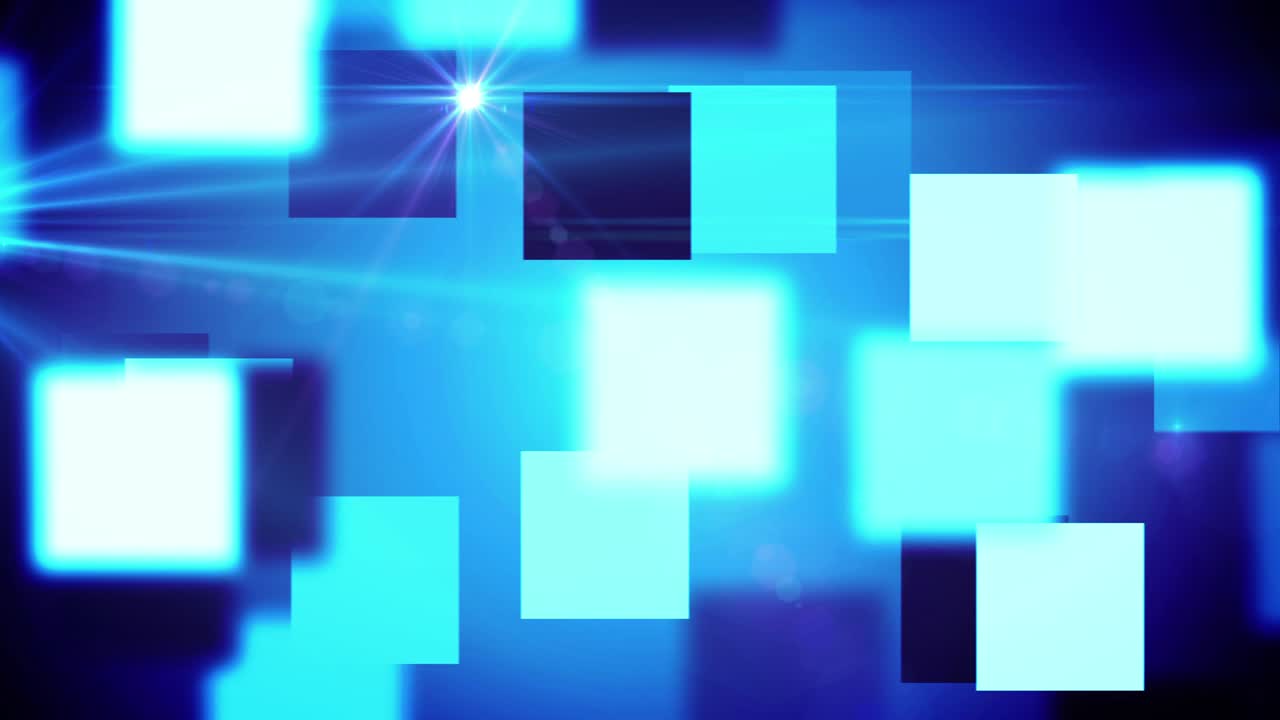 bucle de cuadrados azules que rebotan