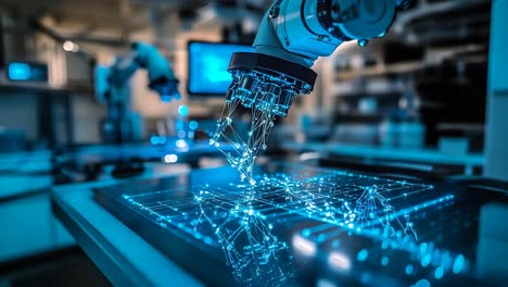 advanced robotic system in a laboratory