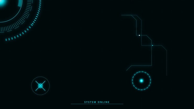 Futuristic Digital HUD Interface with System Online Text