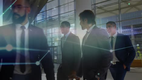 사무실에서 비즈니스 사람들에 대한 연결 네트워크의 애니메이션