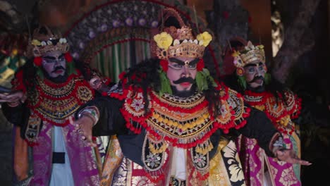Legong and Ramayana and Barong Traditional Theater Dance Performance Held at Ubud Palace, Bali - close-up slow motion