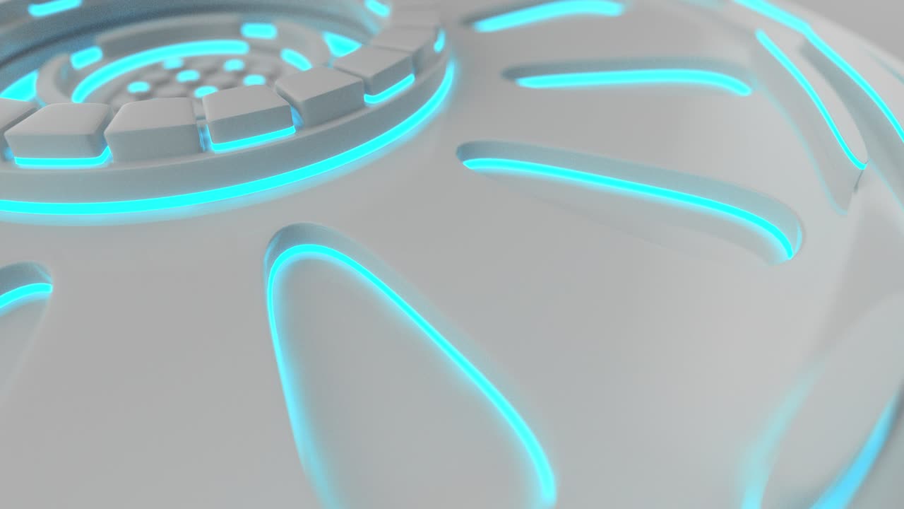 다채로운 빛나는 선을 가진 기술적 배경 루프