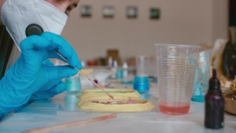 making resin crafts with flowers