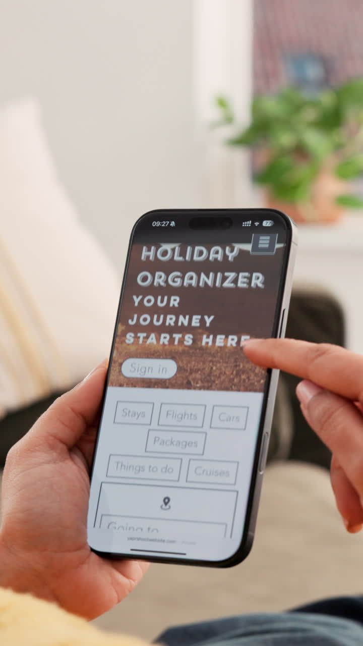 App til booking af rejser på smartphone