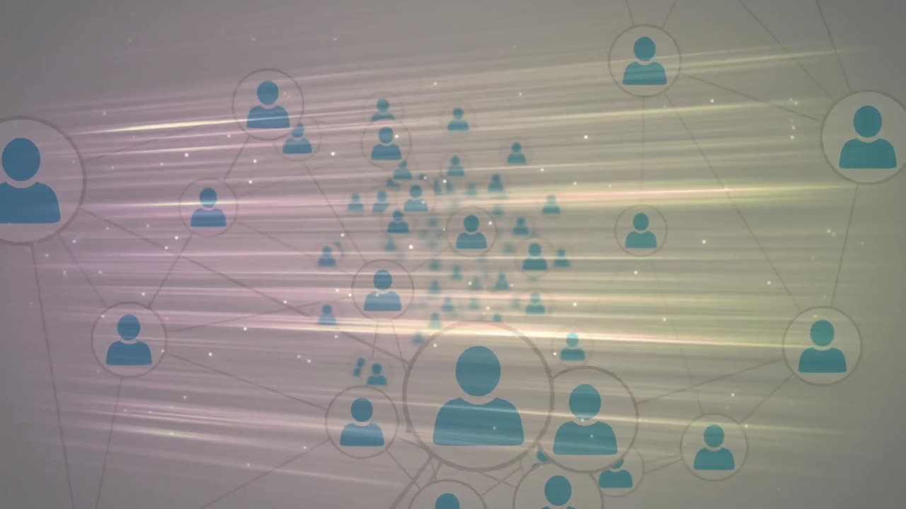 ⁇ 색 배경 위의 연결 네트워크의 애니메이션