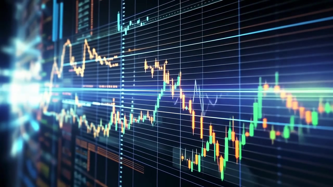 Grafico digitale del mercato azionario che mostra dati finanziari in tempo reale