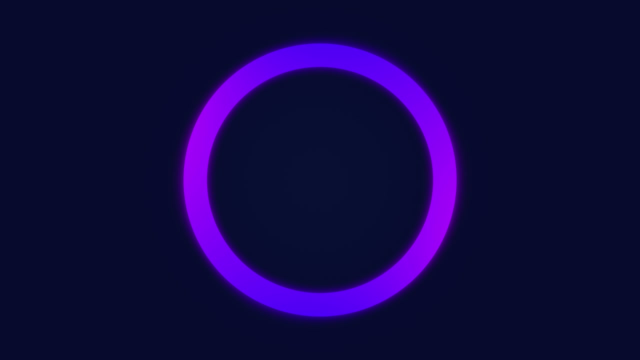 marco de círculo brillante, púrpura y azul animación de borde abstracto