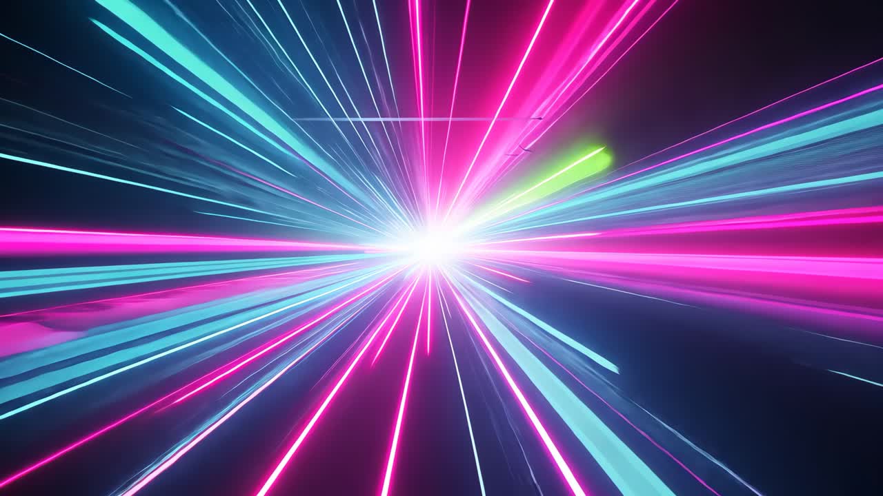 Abstract Neon Light Speed Tunnel