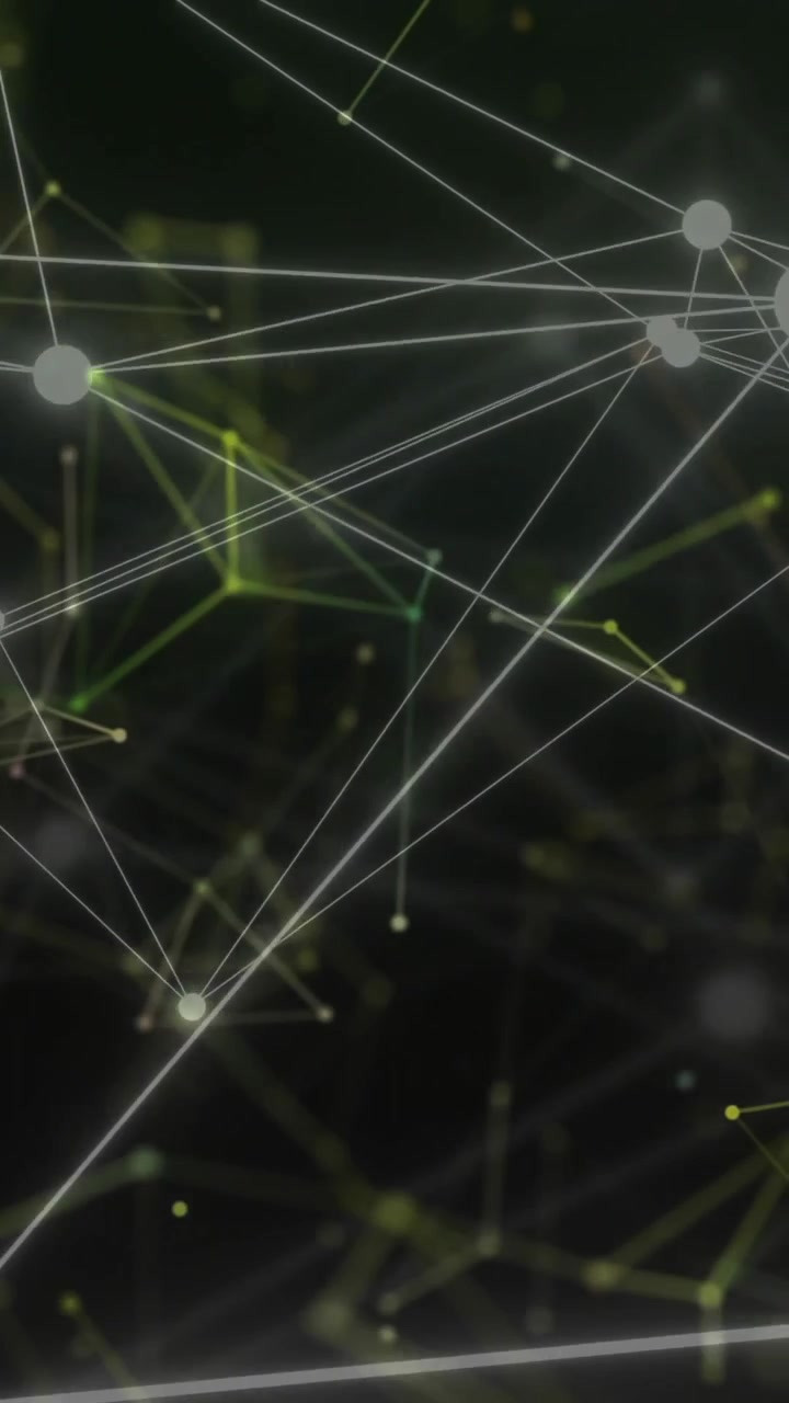 Animation of network of connections on black background