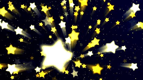 festive animation. golden stars comets flying. particles