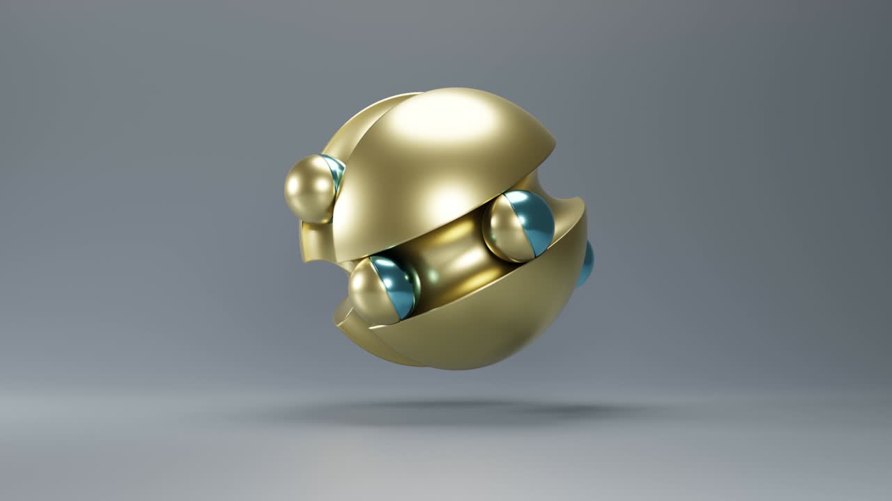 металлический шар в стиле футуризма. анимация абстрактный 3d-рендер.