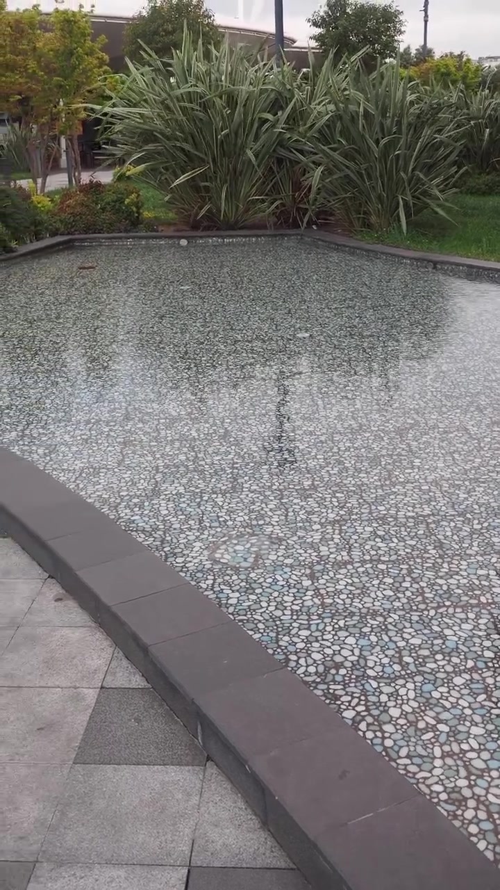 Calm Water Feature in a Modern Urban Park