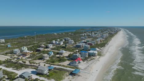 high aerial of beach at cape san blas, florida