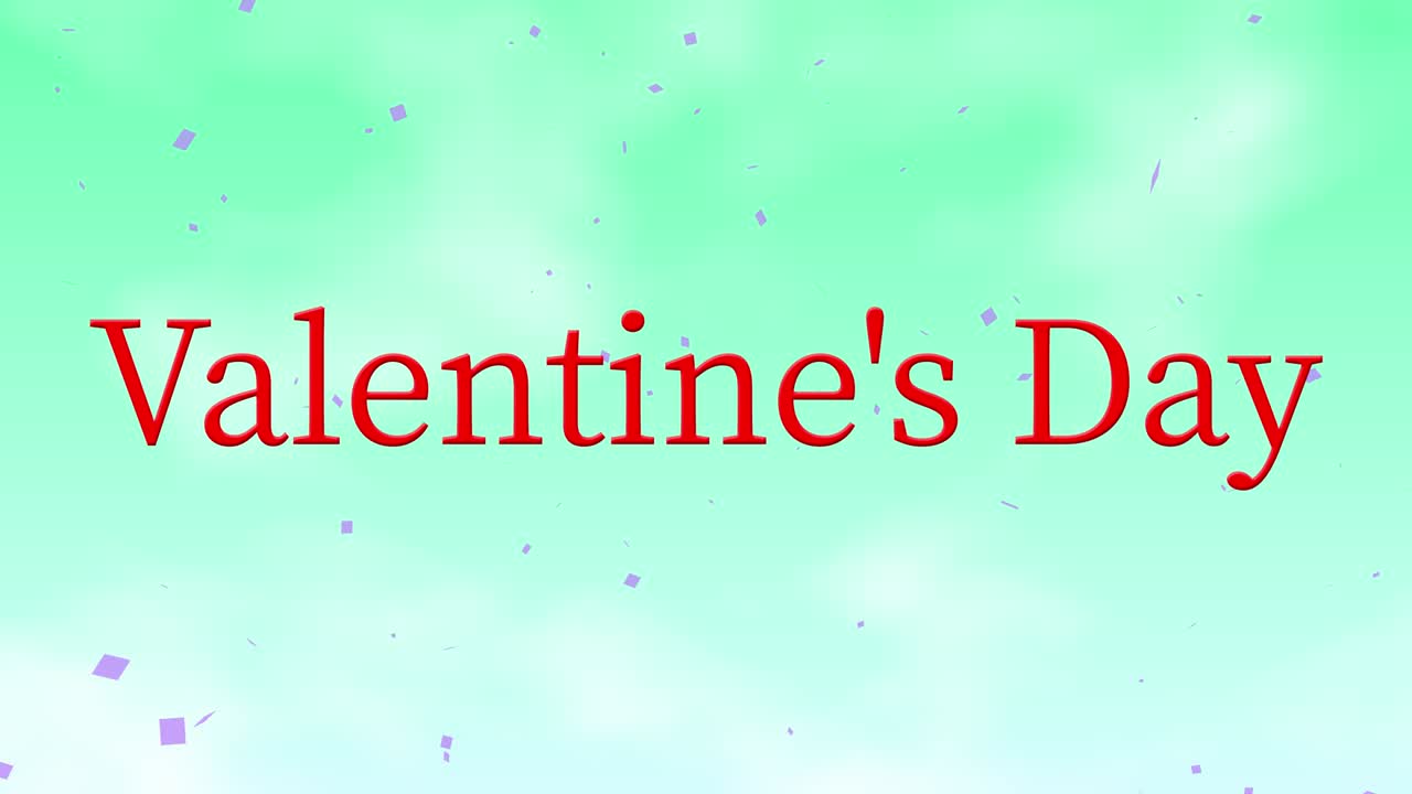 Animazione grafica di testo per messaggio di San Valentino.