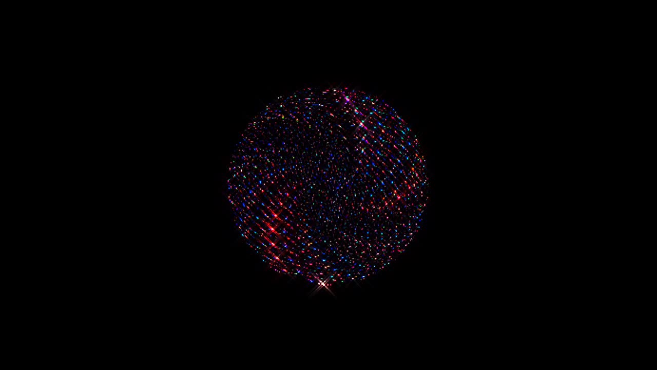 black background. For show, colorful bright ornaments. round shape