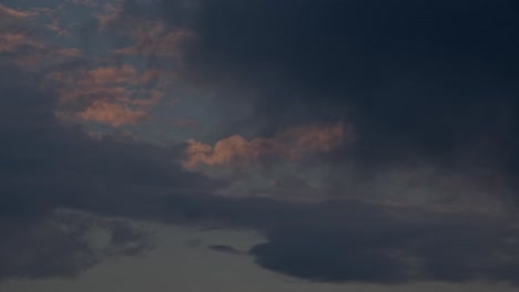 dramatic sky with clouds at dusk