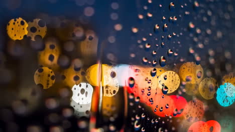 Rainy city lights bokeh