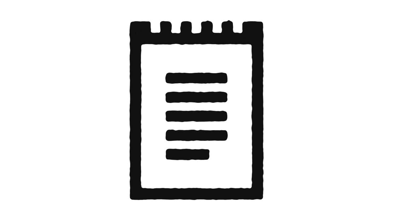 Notepad Icon Animation Footage & Alpha Channel