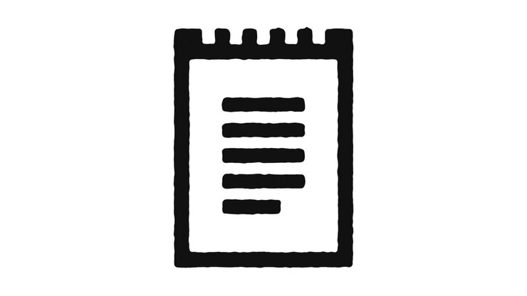 Notepad Icon Animation Footage & Alpha Channel