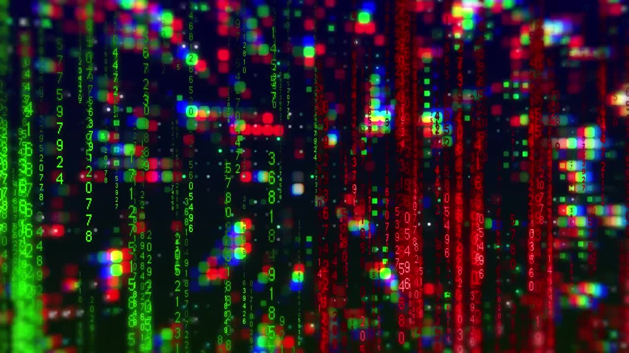 animación de codificación binaria y procesamiento de datos