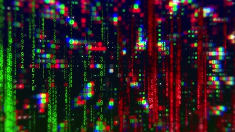 Animation of binary coding and data processing