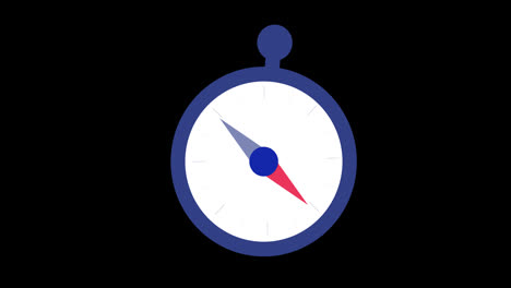 A-navigation-compass-icon-concept-loop-animation-video-with-alpha-channel