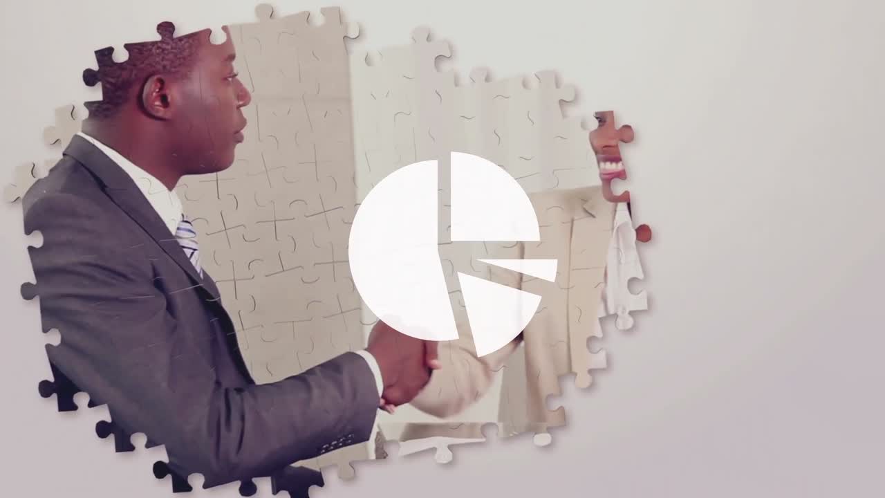 Animation of diagram over diverse business people