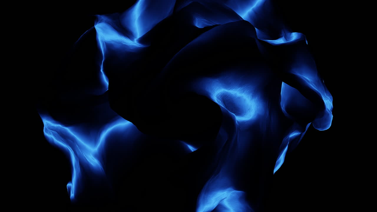 Enigmatic blue flame dances with life in the darkness