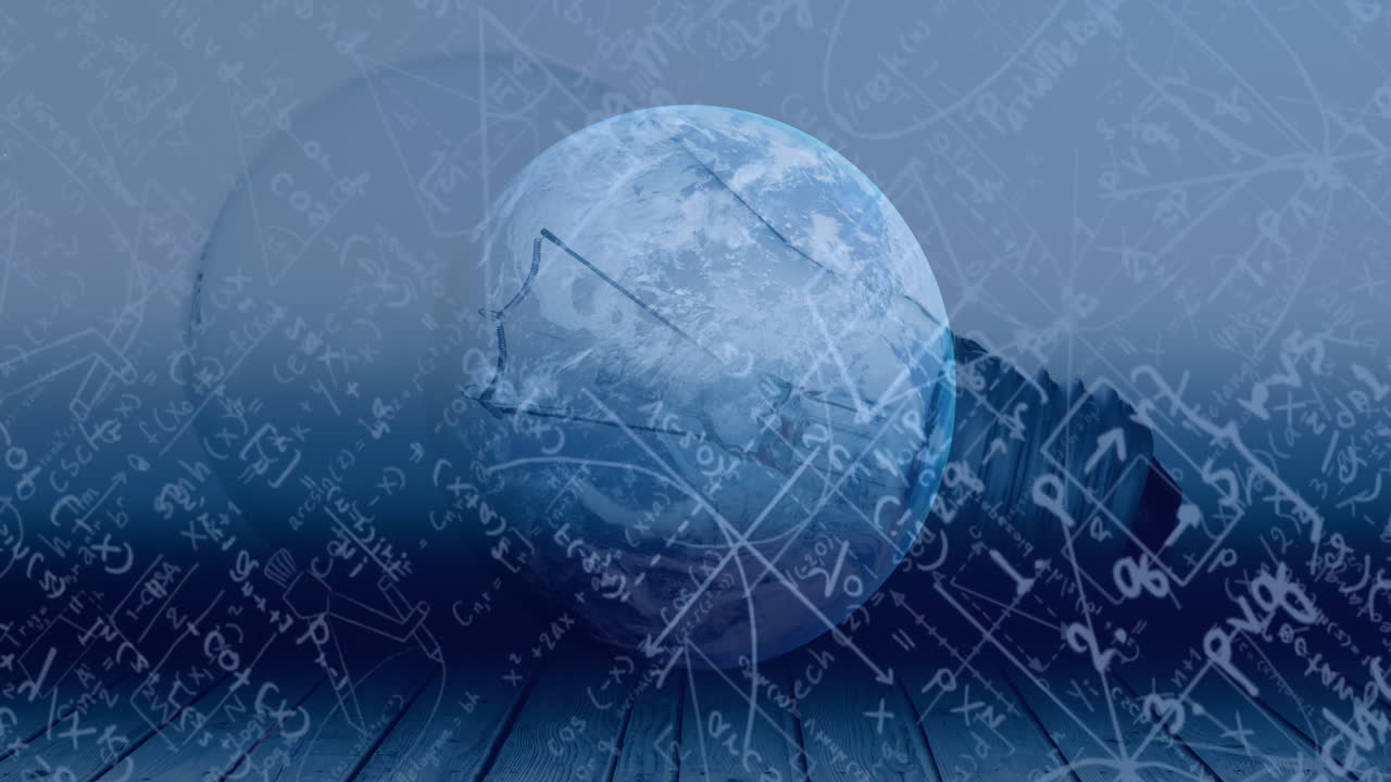 전 세계에 걸쳐 수학적 방정식의 애니메이션