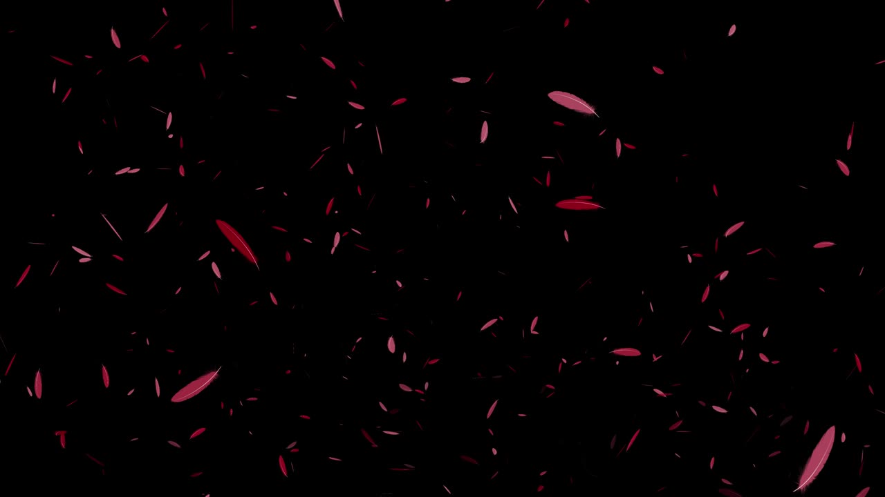 빨간 털 날아다니는 입자 모션 그래픽