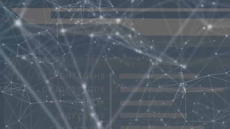 Animation of network of connections over data processing