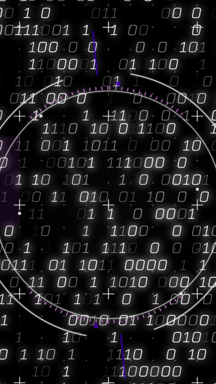 Animation of data processing on black background