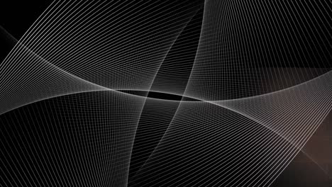 animation of intersecting curved white parallel lines moving on black background