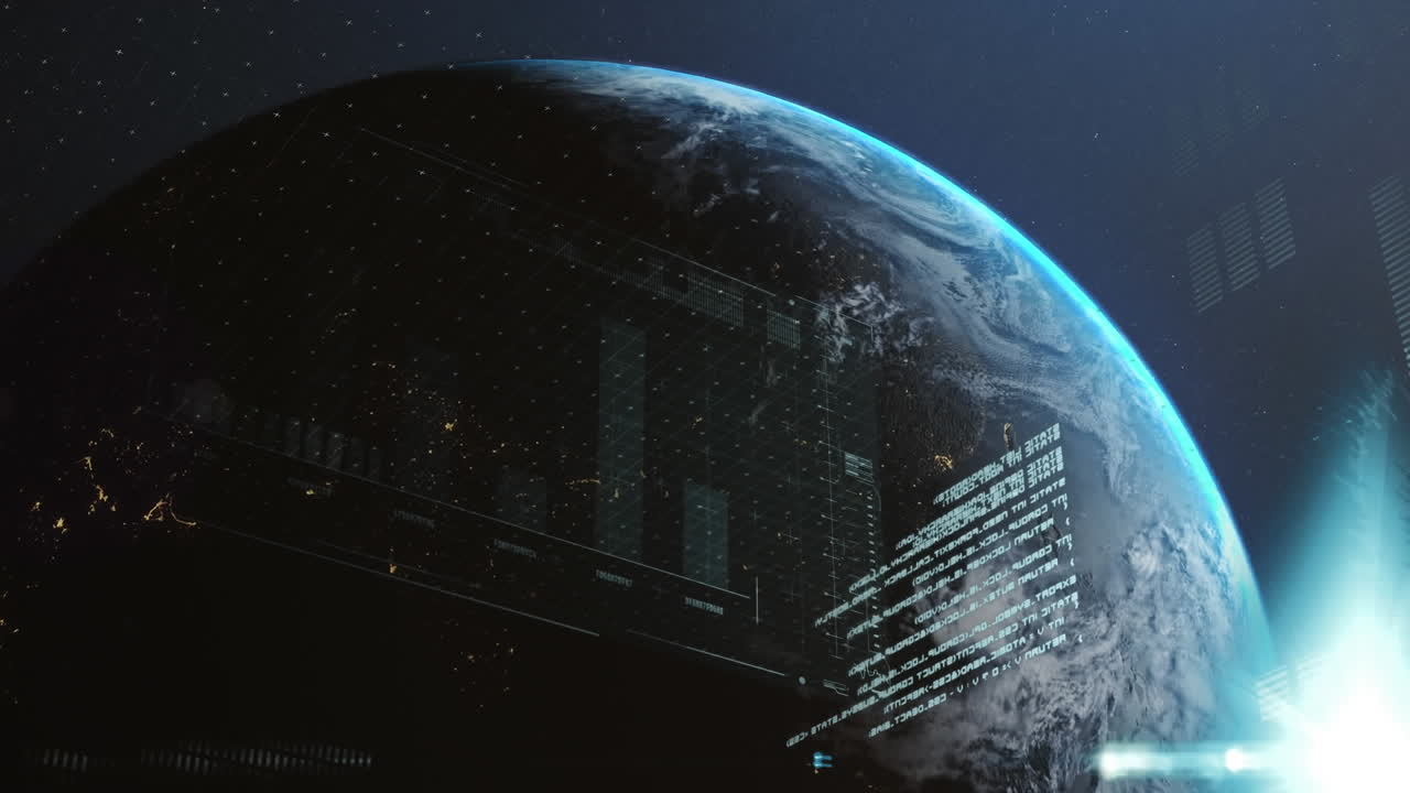 Animation of data processing and statistics over globe