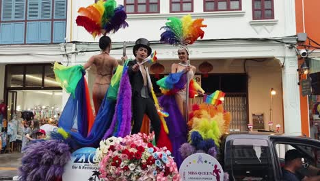 colorful gay pride parade in thailand